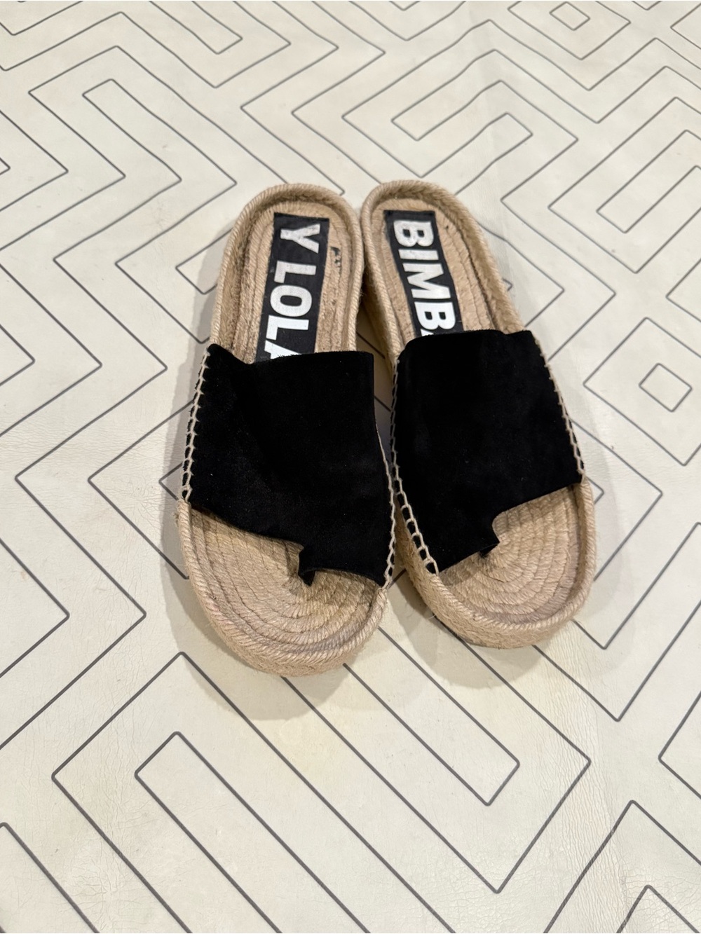 Bimba Y Lola Black Slide Espadrille Sandals